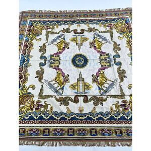 VTG Spanish Matador Bullfight Tapestry Baroque Fringe Throw